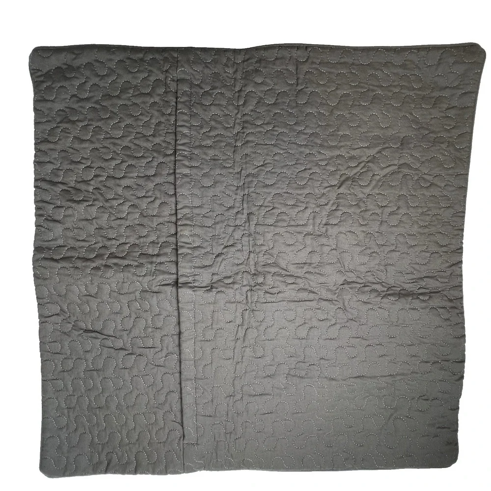 Ikea ALINA Cushion Pillow Covers x 2 Gray Quilted Zip Close Euro Shams 25 x 25